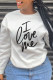 White Fashion Daily Print Patchwork O Neck Tops