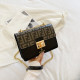 Grey Fashion Street Letter Patchwork Bags