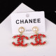 Red Fashion Elegant Geometric Patchwork Earrings