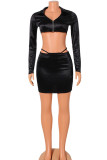 Pink Sexy Solid Patchwork V Neck Long Sleeve Three Pieces