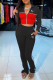 Black Casual Print Patchwork Zipper Collar Long Sleeve Two Pieces
