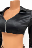 Pink Sexy Solid Patchwork V Neck Long Sleeve Three Pieces