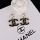 Black Fashion Elegant Geometric Patchwork Earrings