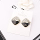 Black Fashion Simplicity Letter Patchwork Earrings