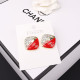 Red Fashion Simplicity Letter Patchwork Earrings