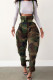 Green Fashion Casual Camouflage Print Patchwork Regular Strap Jumpsuits