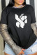 Black Street Daily Print Patchwork O Neck T-Shirts