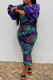 Turquoise Elegant Solid Sequins Patchwork Square Collar One Step Skirt Dresses