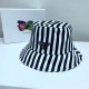 Black Fashion Simplicity Striped Patchwork Hat