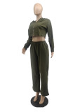 Black Fashion Casual Solid Basic Hooded Collar Long Sleeve Two Pieces