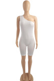 Black Fashion Casual Solid Backless Oblique Collar Sleeveless Skinny Romper