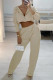 Khaki Fashion Casual Solid Basic Hooded Collar Long Sleeve Two Pieces