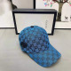 Blue Fashion Street Letter Patchwork Hat
