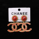 Red Fashion Street Letter Patchwork Earrings