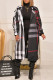 Black Fashion Casual Print Cardigan With Belt Turndown Collar Outerwear