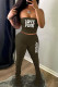 Green Fashion Sexy Letter Fold Strapless Sleeveless Two Pieces