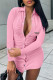 Pink Fashion Sexy Letter Fold Turndown Collar One Step Skirt Dresses