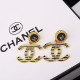 Black Fashion Street Letter Patchwork Earrings