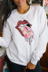 White Casual Street Print Patchwork O Neck Tops