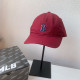 Burgundy Fashion Casual Letter Patchwork Hat