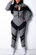 Black Gray Fashion Casual Patchwork Solid Split Joint Zipper Collar Long Sleeve Two Pieces(Without Pocket)