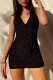 Black Fashion Sexy Solid Bandage Backless Halter Sleeveless Dress Dresses
