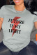 Grey Street Print Patchwork O Neck T-Shirts