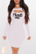White Casual Print Hollowed Out Patchwork O Neck Pencil Skirt Dresses