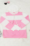 Pink Sexy Two Piece Suits Striped pencil Long Sleeve 
