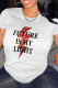 White Street Print Patchwork O Neck T-Shirts