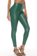 Ink Green Fashion Casual Solid Basic Skinny High Waist Pencil Trousers