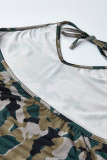 Camouflage Fashion Sexy Camouflage Print Backless Halter Sling Dress