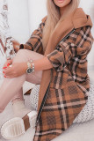 Grey Casual Print Patchwork Zipper Hooded Collar Outerwear