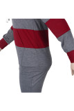 Grey Sexy Two Piece Suits Striped pencil Long Sleeve 