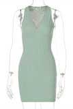 Pink Sexy Casual Solid Basic Zipper Collar Vest Dress