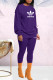 Purple Fashion Casual Print Patchwork O Neck Long Sleeve Two Pieces