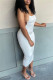 White Fashion Sexy Solid Backless Spaghetti Strap Long Dress