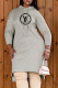 Grey Fashion Casual Print Patchwork Hooded Collar Dresses
