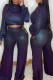 Colour Sexy Solid Hollowed Out Patchwork Half A Turtleneck Long Sleeve Two Pieces