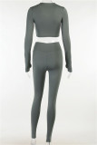 Pink Casual Sportswear Solid Basic Zipper Collar Long Sleeve Two Pieces