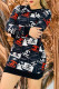 Black And White Fashion Casual Print Patchwork O Neck One Step Skirt Dresses