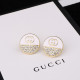 White Fashion Simplicity Letter Hot Drill Earrings