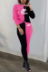 Black Fashion Casual Print Patchwork O Neck Long Sleeve Two Pieces