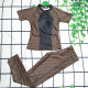 Brown Fashion Simplicity Letter Patchwork Swimwears