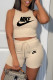Khaki Fashion Sportswear Print Patchwork O Neck Sleeveless Two Pieces