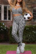 Black Casual Sportswear Print Patchwork Backless Vests Pants Sleeveless Two Pieces