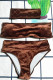Coffee Fashion Sexy Letter Patchwork Swimwears