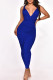 Colorful Blue Sexy Solid Patchwork Frenulum Fold Asymmetrical One Step Skirt Dresses