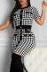 White Fashion Casual Print Patchwork O Neck Short Sleeve Dress