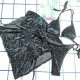 Black Fashion Sexy Letter Patchwork Swimwears